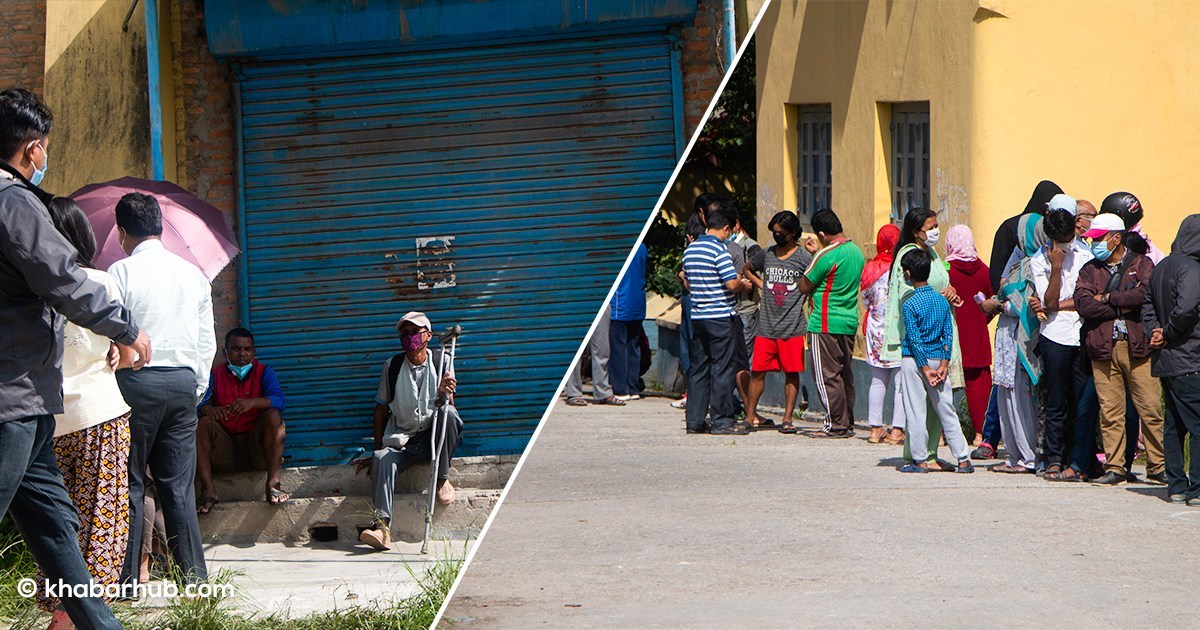 तस्वीरमा हेर्नुहोस् थापाथलीमा प्याज किन्नेको लाइन