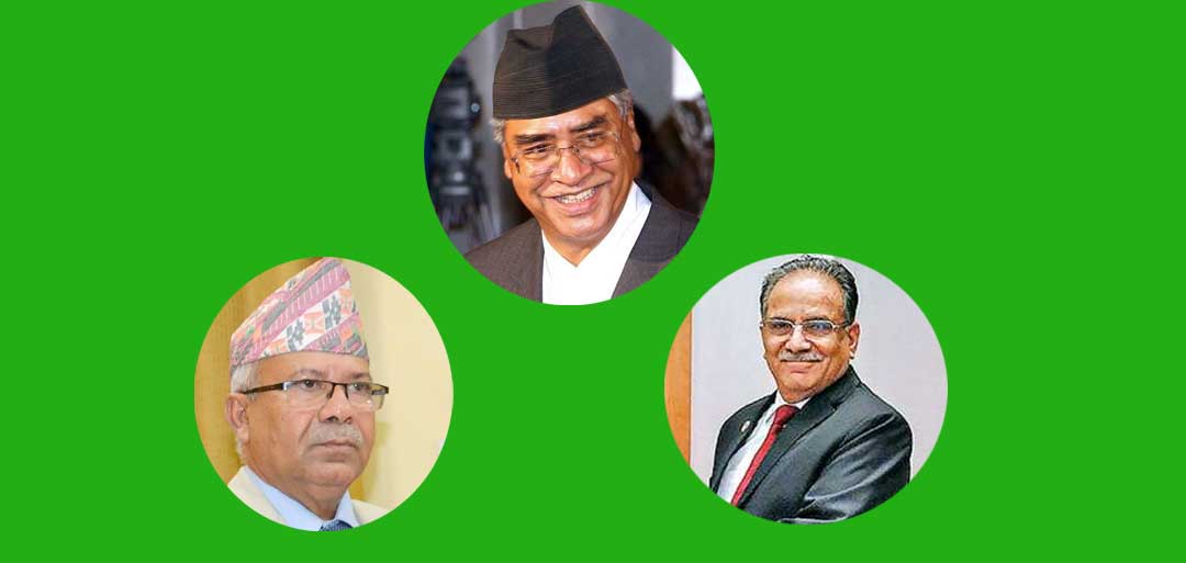 विपक्षी गठनका शीर्ष तीन नेताबीच देउवा निवासमा