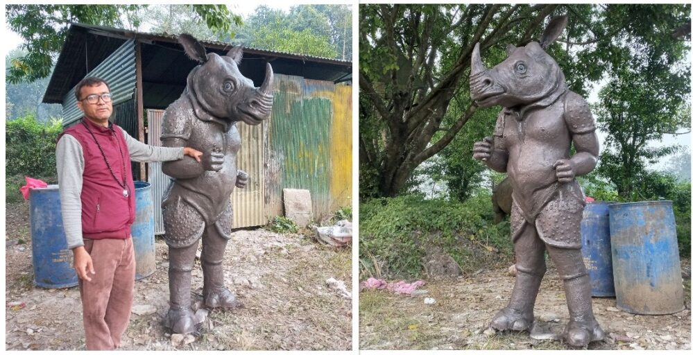 एमाले महाधिवेशनलाई गैँडाको मस्कट