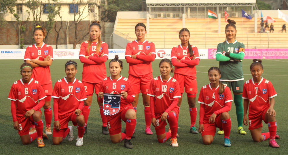 नेपाल र भुटान बिचको खेल आज: साफ यू–१९ महिला फुटबल च्याम्पियनसिप