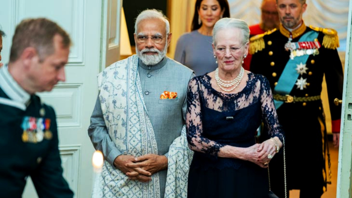 भारतका प्रधानमन्त्री नरेन्द्र मोदी र डेनमार्ककी रानी मार्गरेट द्धितियसँग भेटवार्ता