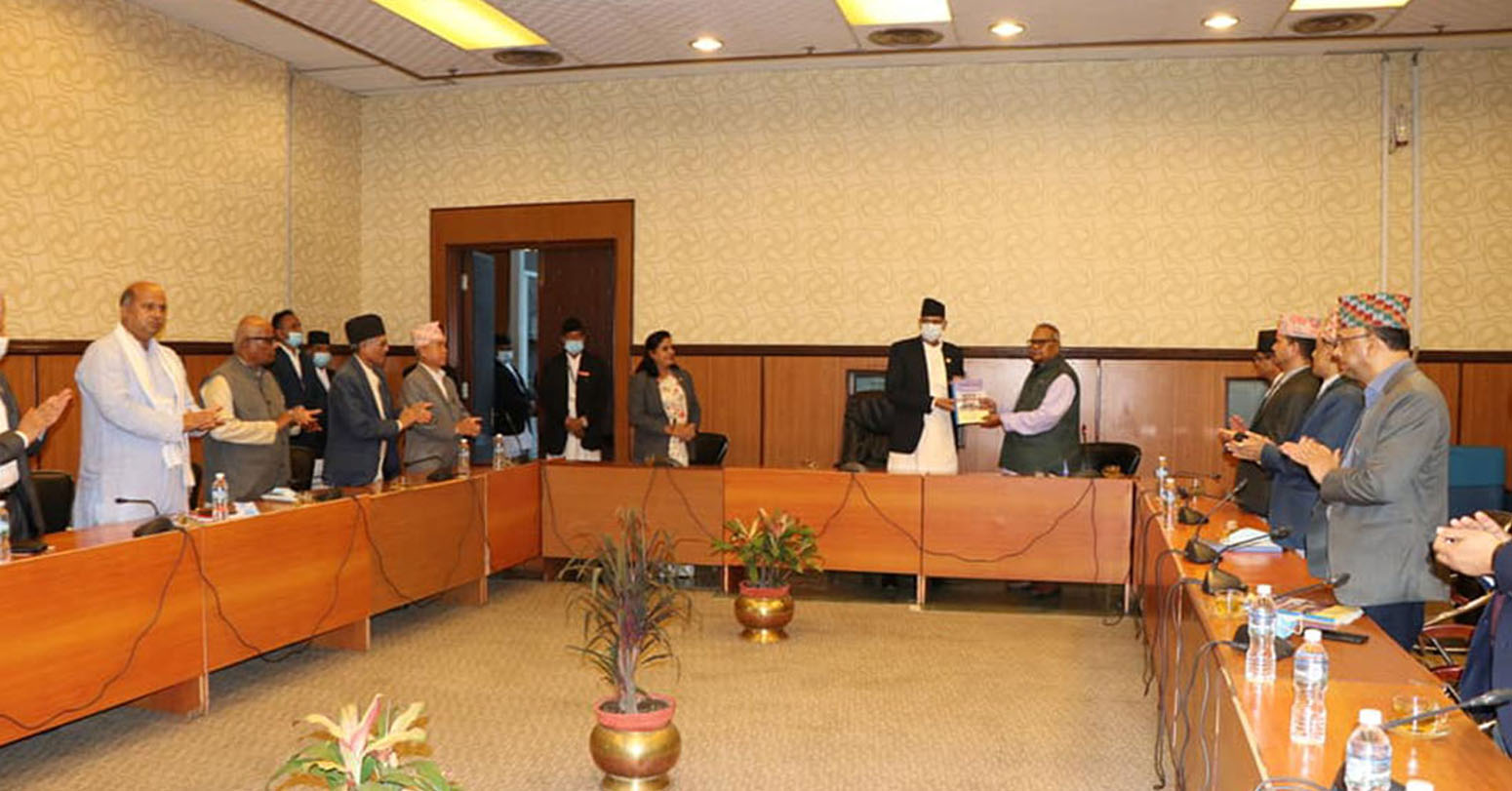 अनाधिकृत व्यक्तिको संलग्नतामा करको दर हेरफेर गरेको भन्ने विषयमाथि छानबिन गर्न गठित समितिले आफ्नो प्रतिवेदन बुझायाे