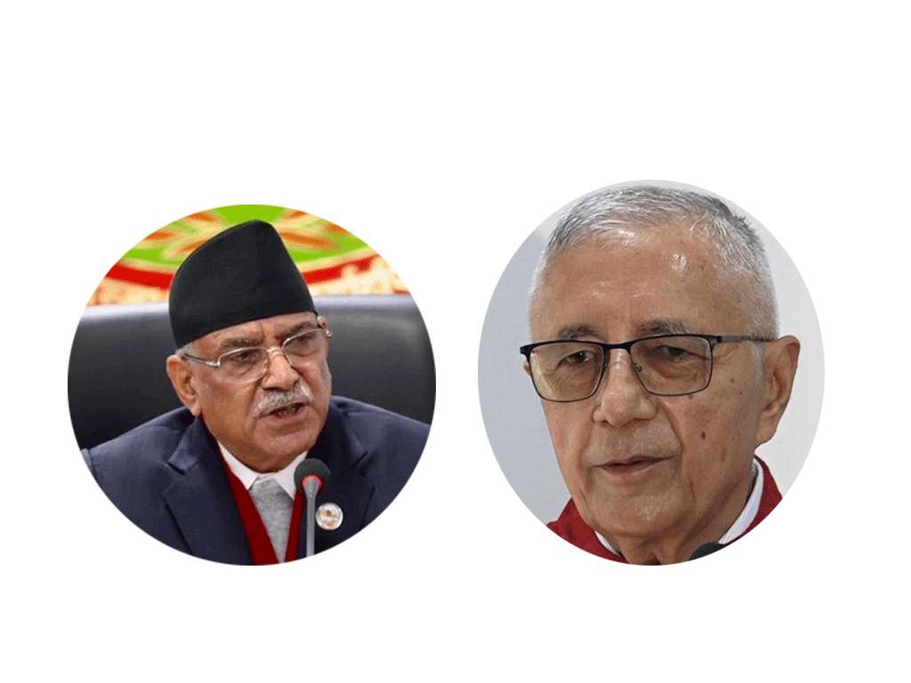 प्रधानमन्त्री पुष्पकमल दाहाल ‘प्रचण्ड’ र नेपाली काँग्रेसका नेता शेखर कोइरालाबीच भेटवार्ता