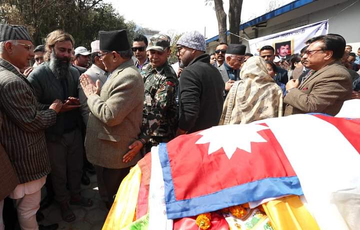 वरिष्ठ गायक तथा संगीतकार भक्तराज आचार्यको सलामिसहित अन्त्येष्टि