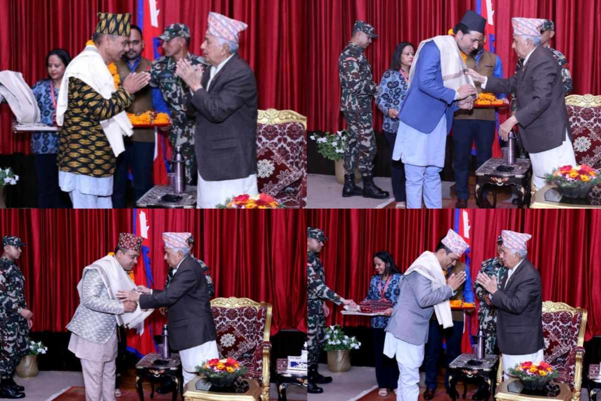सर्वाधिक उचाइमा सागर अधिकारीको लाइभ प्रस्तुति, गिनिज वर्ल्ड रेकर्ड पाउने दर्जन बढीलाई राष्ट्रपतिद्वारा बधाई
